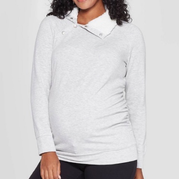 maternity sherpa pullover